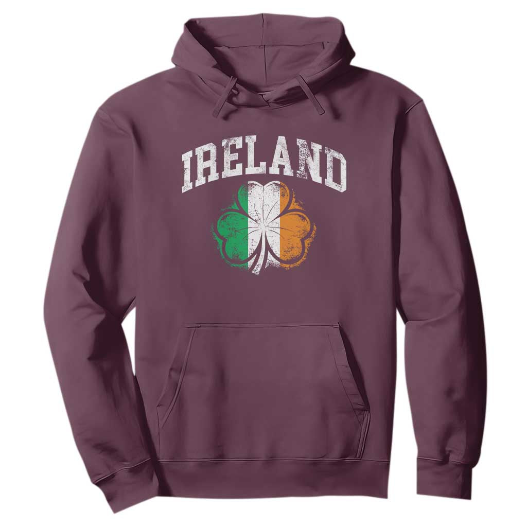Irish Pride Hoodie Ireland Shamrock Flag St Patricks Day TS11 Maroon Print Your Wear