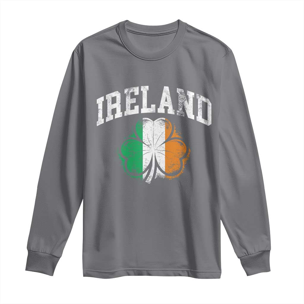 Irish Pride Long Sleeve Shirt Ireland Shamrock Flag St Patricks Day TS11 Charcoal Print Your Wear
