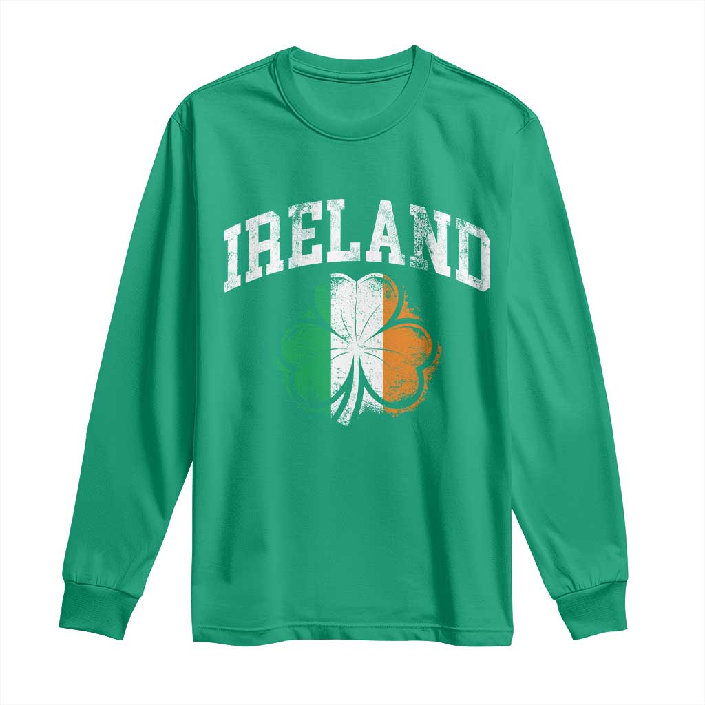 Irish Pride Long Sleeve Shirt Ireland Shamrock Flag St Patricks Day TS11 Irish Green Print Your Wear