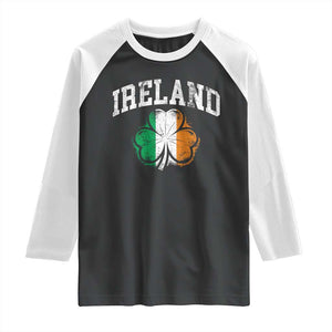 Irish Pride Raglan Shirt Ireland Shamrock Flag St Patricks Day TS11 Black White Print Your Wear