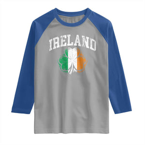 Irish Pride Raglan Shirt Ireland Shamrock Flag St Patricks Day TS11 Sport Gray Royal Print Your Wear