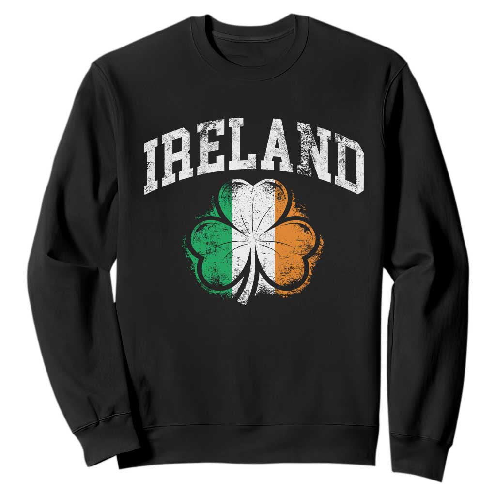 Irish Pride Sweatshirt Ireland Shamrock Flag St Patricks Day TS11 Black Print Your Wear
