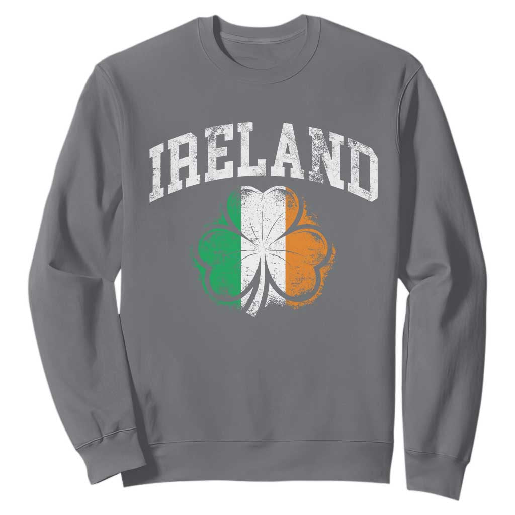 Irish Pride Sweatshirt Ireland Shamrock Flag St Patricks Day TS11 Charcoal Print Your Wear