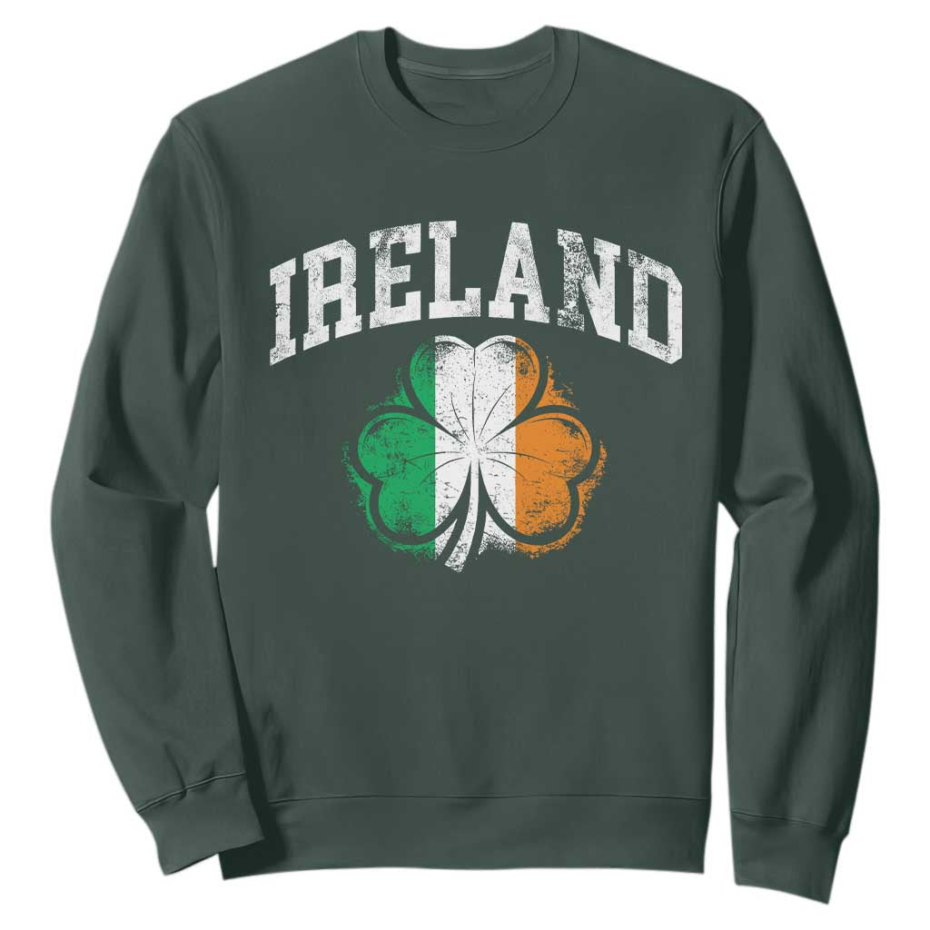 Irish Pride Sweatshirt Ireland Shamrock Flag St Patricks Day TS11 Dark Forest Green Print Your Wear