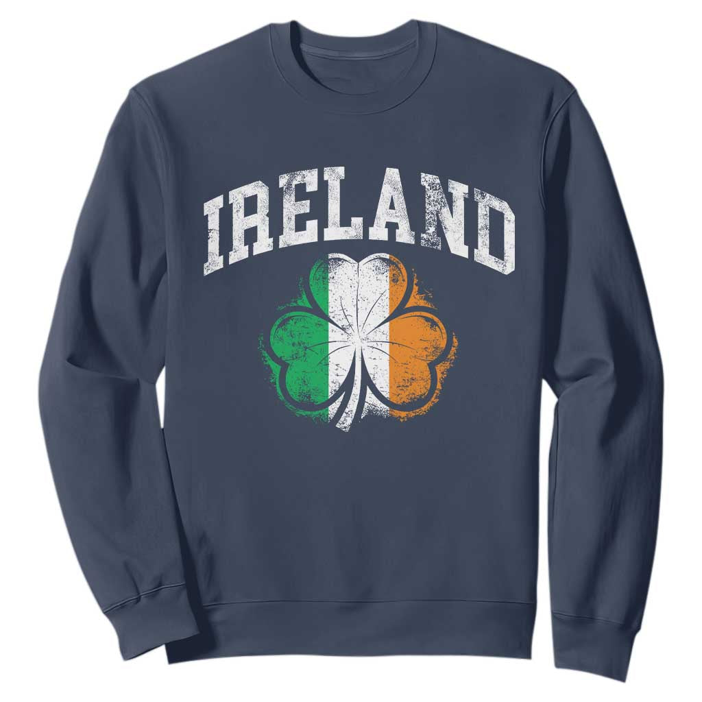 Irish Pride Sweatshirt Ireland Shamrock Flag St Patricks Day TS11 Navy Print Your Wear