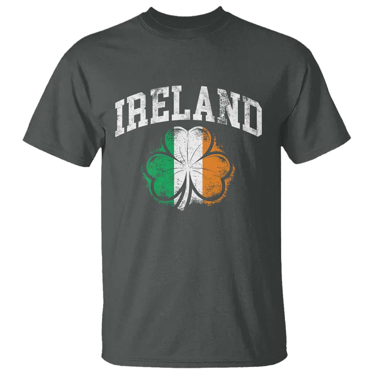 Irish Pride T Shirt - Ireland Shamrock Flag St Patricks Day Heritage Tee TS11 Dark Heather Print Your Wear