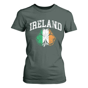 Irish Pride T Shirt For Women Ireland Shamrock Flag St Patricks Day TS11 Dark Forest Green Print Your Wear