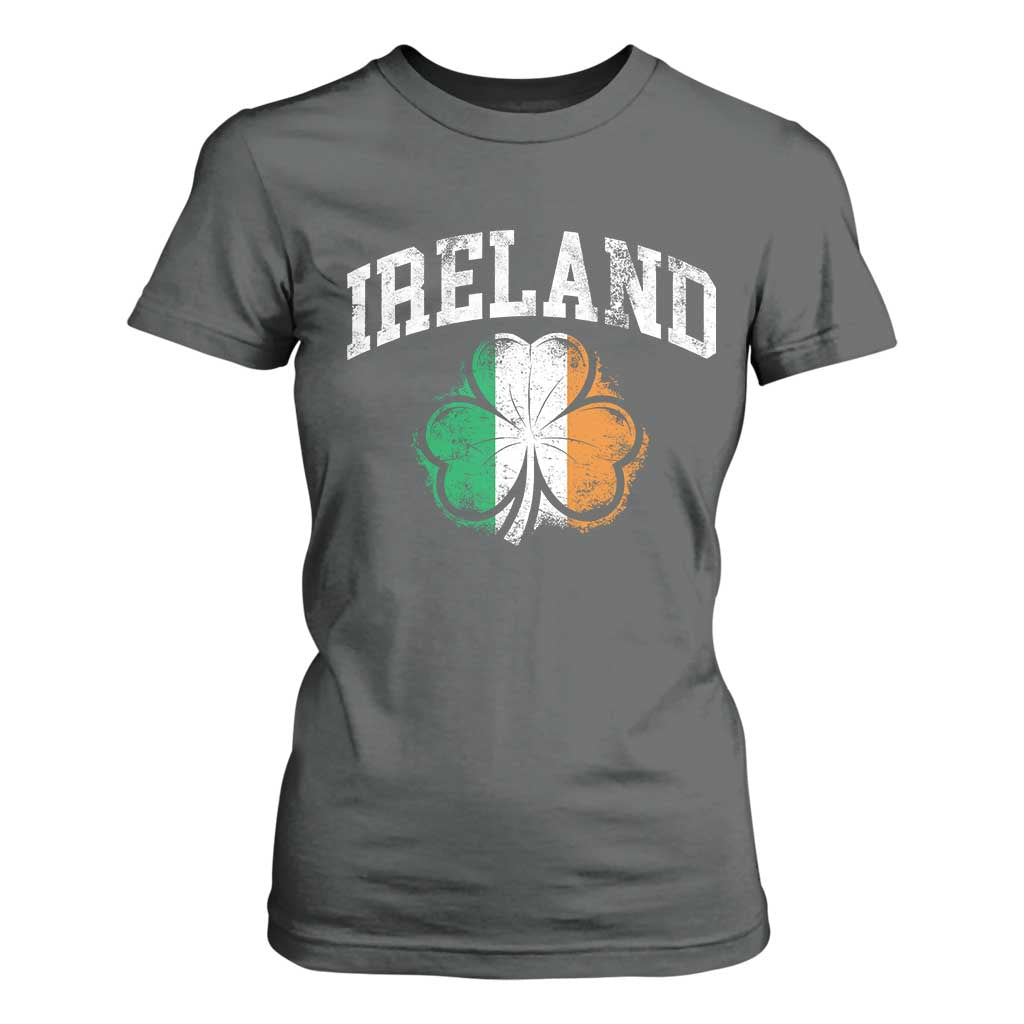 Irish Pride T Shirt For Women Ireland Shamrock Flag St Patricks Day TS11 Dark Heather Print Your Wear