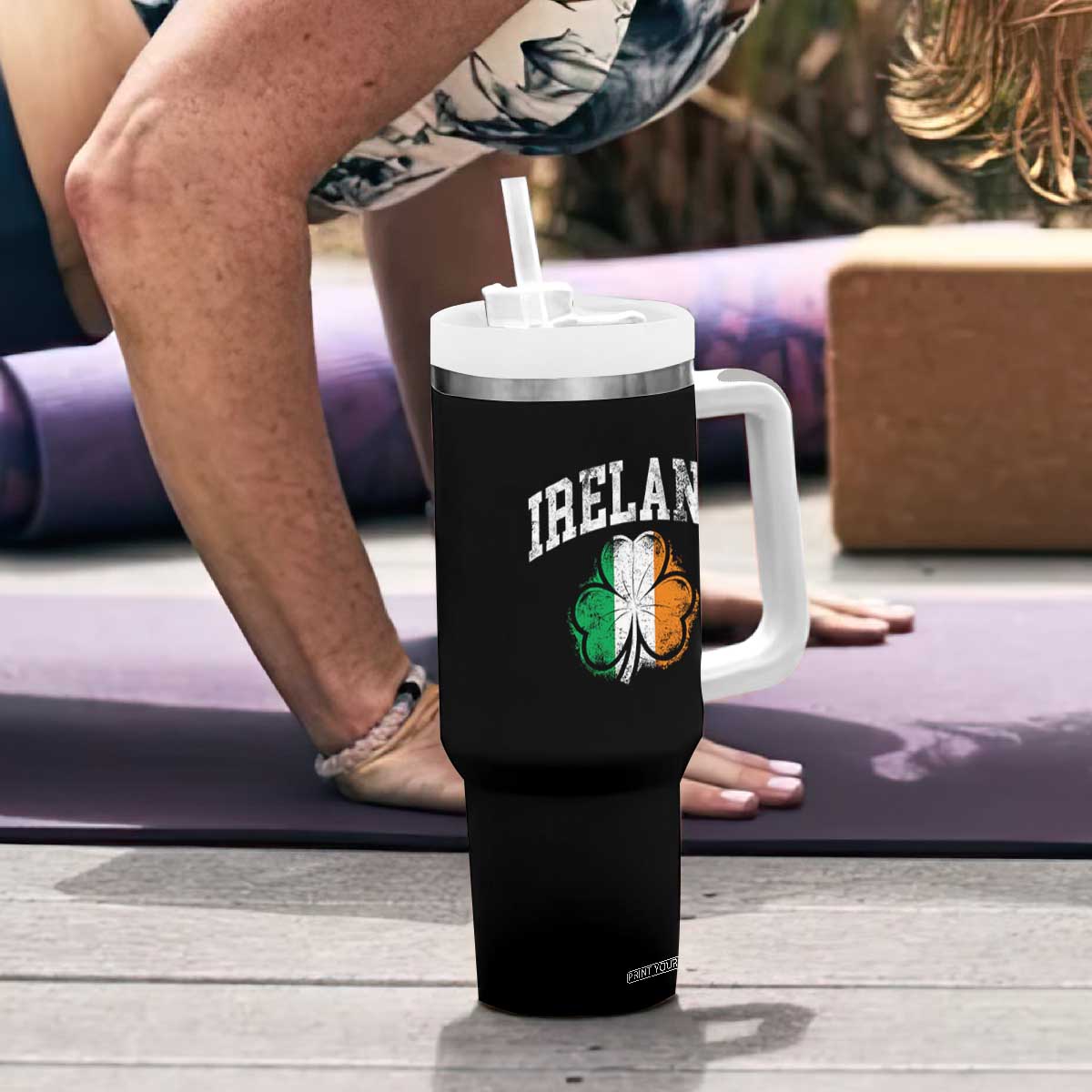 Irish Pride Tumbler With Handle Ireland Shamrock Flag St Patricks Day TS11 Print Your Wear