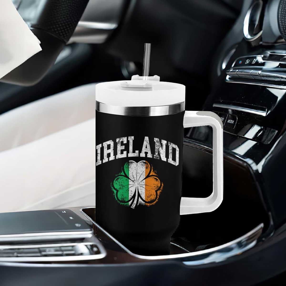 Irish Pride Tumbler With Handle Ireland Shamrock Flag St Patricks Day TS11 Print Your Wear