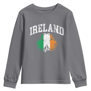 Irish Pride Youth Sweatshirt Ireland Shamrock Flag St Patricks Day TS11 Charcoal Print Your Wear