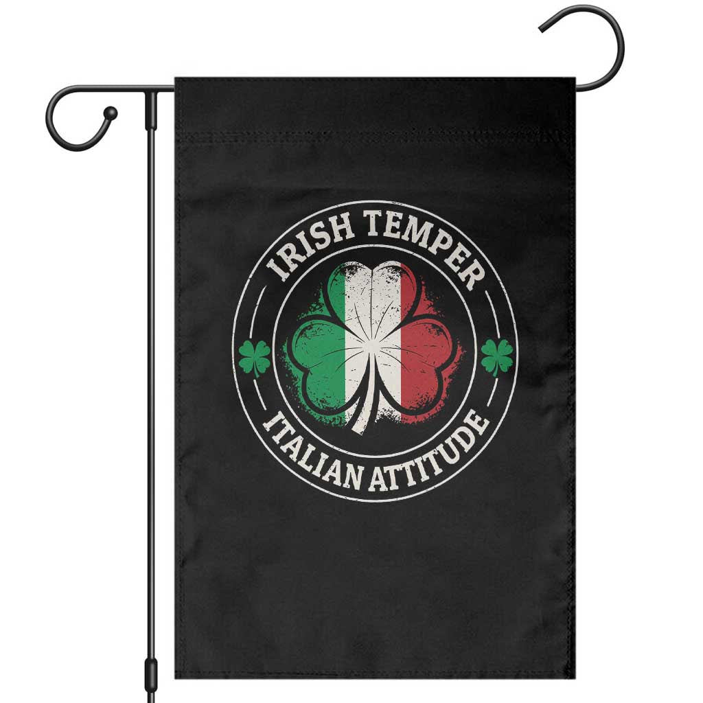 Funny Irish Temper Italian Attitude Garden Flag Irish Italian Pride Vintage Shamrock TS11 Black Print Your Wear