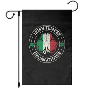 Funny Irish Temper Italian Attitude Garden Flag Irish Italian Pride Vintage Shamrock TS11 Black Print Your Wear