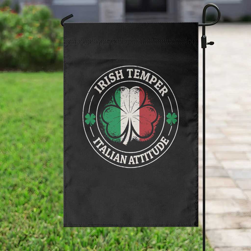 Funny Irish Temper Italian Attitude Garden Flag Irish Italian Pride Vintage Shamrock TS11 Print Your Wear