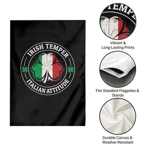 Funny Irish Temper Italian Attitude Garden Flag Irish Italian Pride Vintage Shamrock TS11 Print Your Wear
