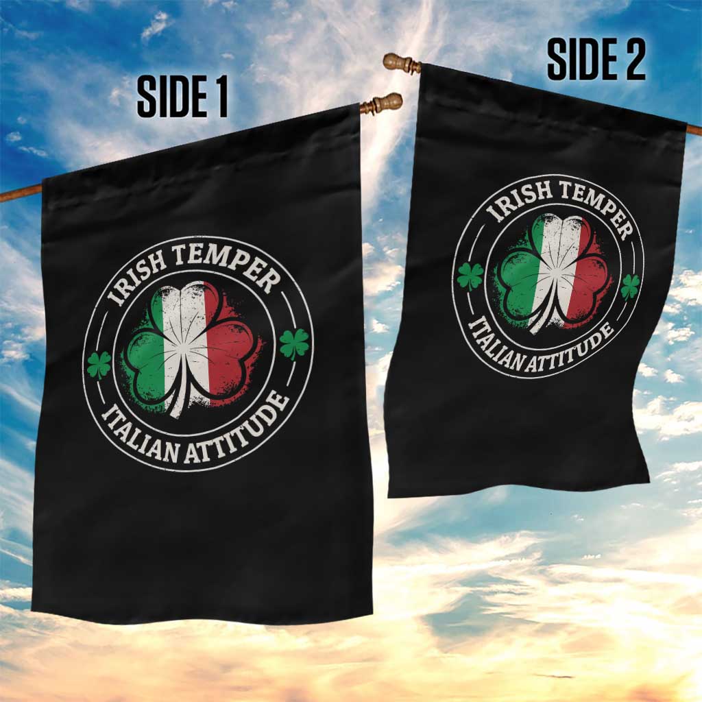 Funny Irish Temper Italian Attitude Garden Flag Irish Italian Pride Vintage Shamrock TS11 Print Your Wear