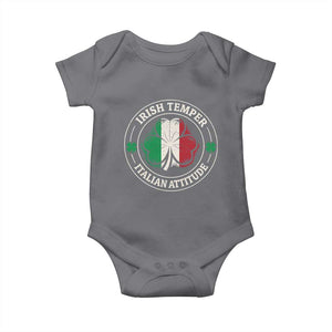Funny Irish Temper Italian Attitude Baby Onesie Irish Italian Pride Vintage Shamrock TS11 Charcoal Print Your Wear