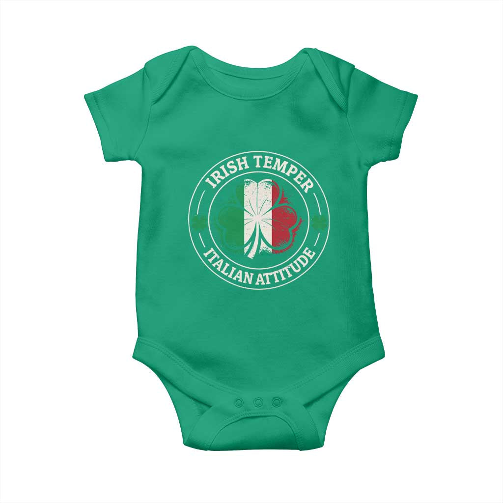 Funny Irish Temper Italian Attitude Baby Onesie Irish Italian Pride Vintage Shamrock TS11 Irish Green Print Your Wear