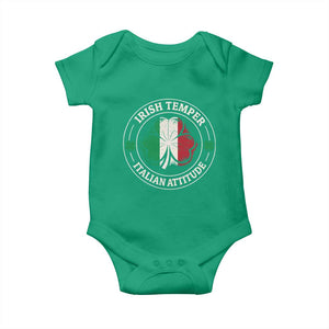 Funny Irish Temper Italian Attitude Baby Onesie Irish Italian Pride Vintage Shamrock TS11 Irish Green Print Your Wear