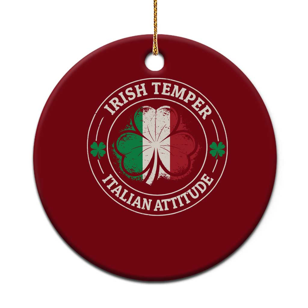 Funny Irish Temper Italian Attitude Ceramic Ornament Irish Italian Pride Vintage Shamrock TS11 1pc Red Print Your Wear