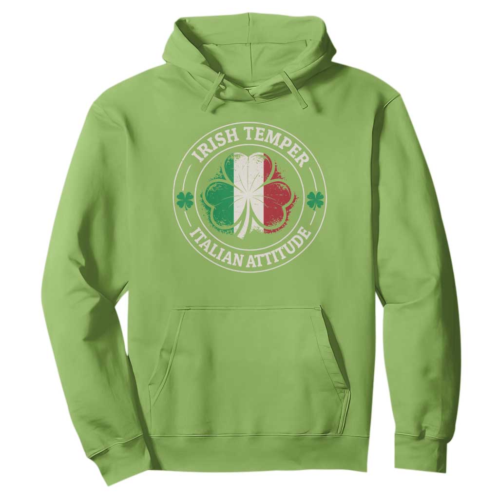 Funny Irish Temper Italian Attitude Hoodie Irish Italian Pride Vintage Shamrock TS11 Lime Print Your Wear