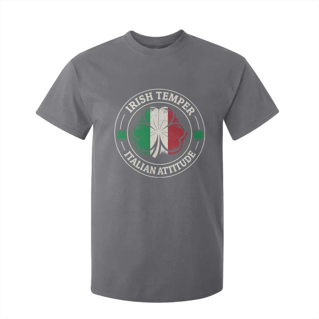 Funny Irish Temper Italian Attitude T Shirt For Kid Irish Italian Pride Vintage Shamrock TS11 Charcoal Print Your Wear