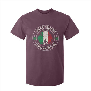 Funny Irish Temper Italian Attitude T Shirt For Kid Irish Italian Pride Vintage Shamrock TS11 Maroon Print Your Wear