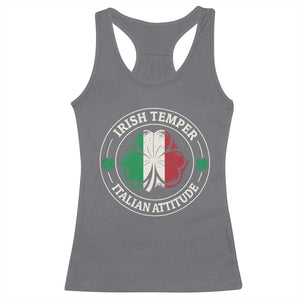 Funny Irish Temper Italian Attitude Racerback Tank Top Irish Italian Pride Vintage Shamrock TS11 Charcoal Print Your Wear