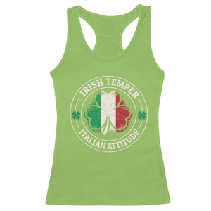 Funny Irish Temper Italian Attitude Racerback Tank Top Irish Italian Pride Vintage Shamrock TS11 Lime Print Your Wear