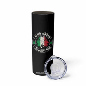 Funny Irish Temper Italian Attitude Skinny Tumbler Irish Italian Pride Vintage Shamrock TS11 Print Your Wear