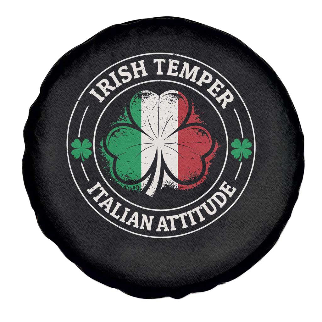 Funny Irish Temper Italian Attitude Spare Tire Cover Irish Italian Pride Vintage Shamrock TS11 Print Your Wear