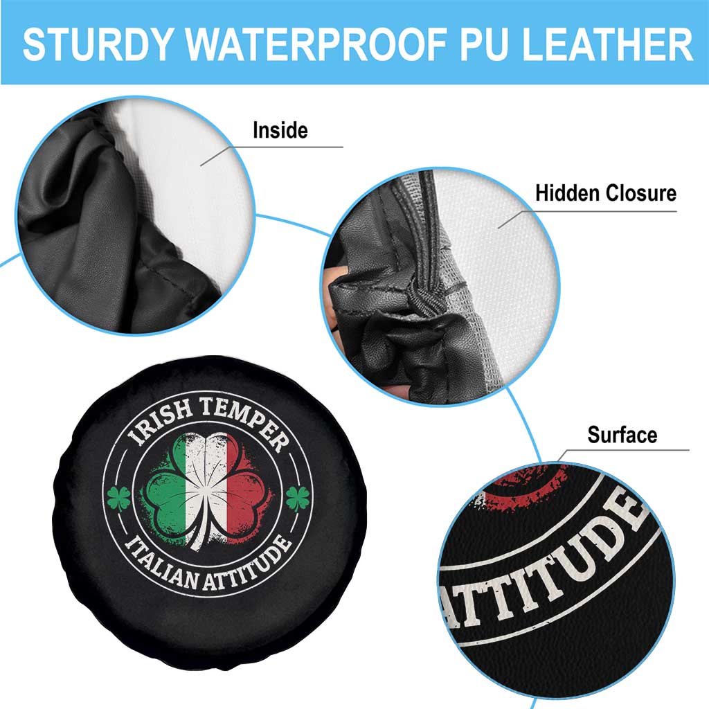 Funny Irish Temper Italian Attitude Spare Tire Cover Irish Italian Pride Vintage Shamrock TS11 Print Your Wear
