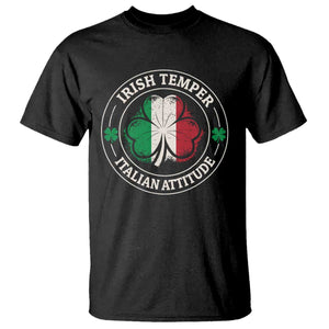 Funny Irish Temper Italian Attitude T Shirt Irish Italian Pride Vintage Shamrock TS11 Black Print Your Wear