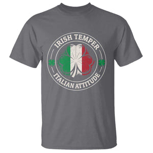 Funny Irish Temper Italian Attitude T Shirt Irish Italian Pride Vintage Shamrock TS11 Charcoal Print Your Wear