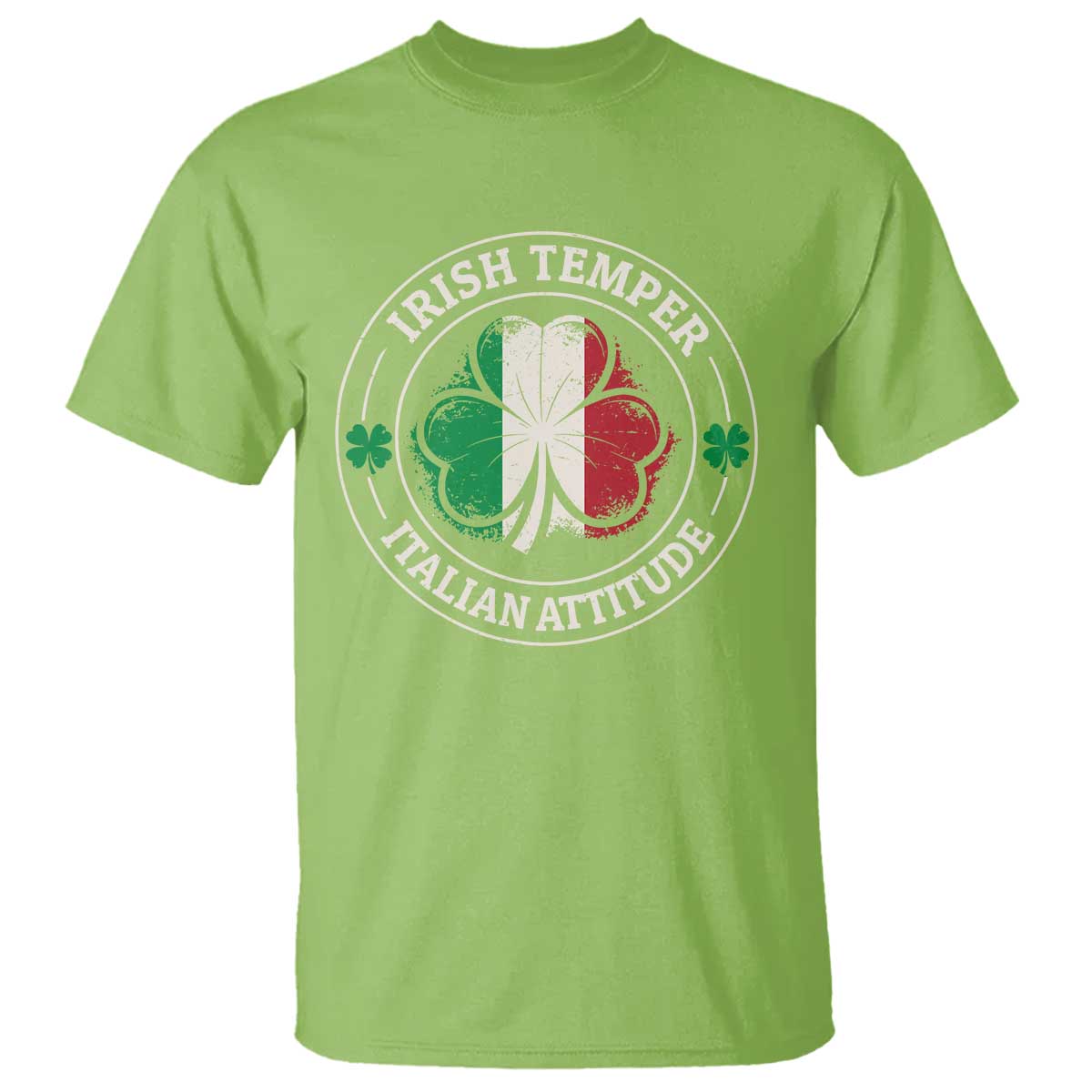 Funny Irish Temper Italian Attitude T Shirt Irish Italian Pride Vintage Shamrock TS11 Lime Print Your Wear
