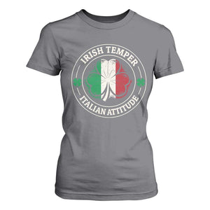 Funny Irish Temper Italian Attitude T Shirt For Women Irish Italian Pride Vintage Shamrock TS11 Charcoal Print Your Wear