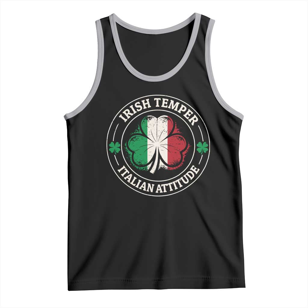 Funny Irish Temper Italian Attitude Tank Top Irish Italian Pride Vintage Shamrock TS11 Black Athletic Heather Print Your Wear