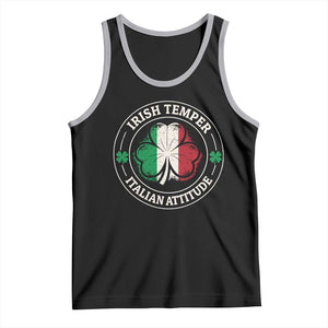 Funny Irish Temper Italian Attitude Tank Top Irish Italian Pride Vintage Shamrock TS11 Black Athletic Heather Print Your Wear