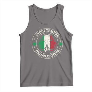 Funny Irish Temper Italian Attitude Tank Top Irish Italian Pride Vintage Shamrock TS11 Deep Heather Print Your Wear