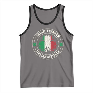Funny Irish Temper Italian Attitude Tank Top Irish Italian Pride Vintage Shamrock TS11 Deep Heather Black Print Your Wear