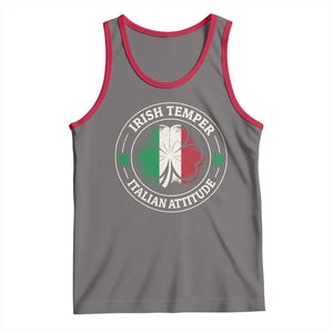 Funny Irish Temper Italian Attitude Tank Top Irish Italian Pride Vintage Shamrock TS11 Deep Heather Red Print Your Wear