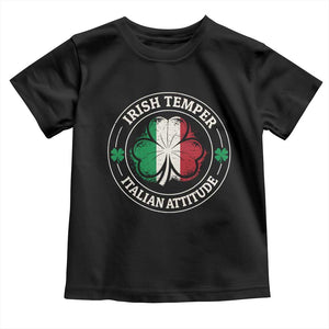 Funny Irish Temper Italian Attitude Toddler T Shirt Irish Italian Pride Vintage Shamrock TS11 Black Print Your Wear
