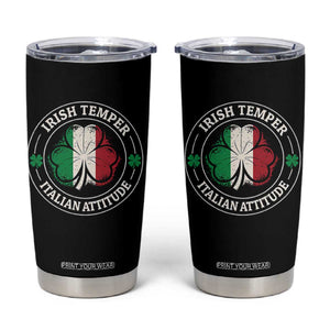 Funny Irish Temper Italian Attitude Tumbler Cup Irish Italian Pride Vintage Shamrock TS11 Black Print Your Wear