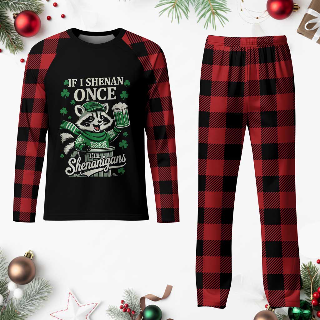 If I Shenan Once I Will Shenanigan Plaid Pajama Set St Patricks Day Raccoon TS11 Buffalo Plaid Print Your Wear