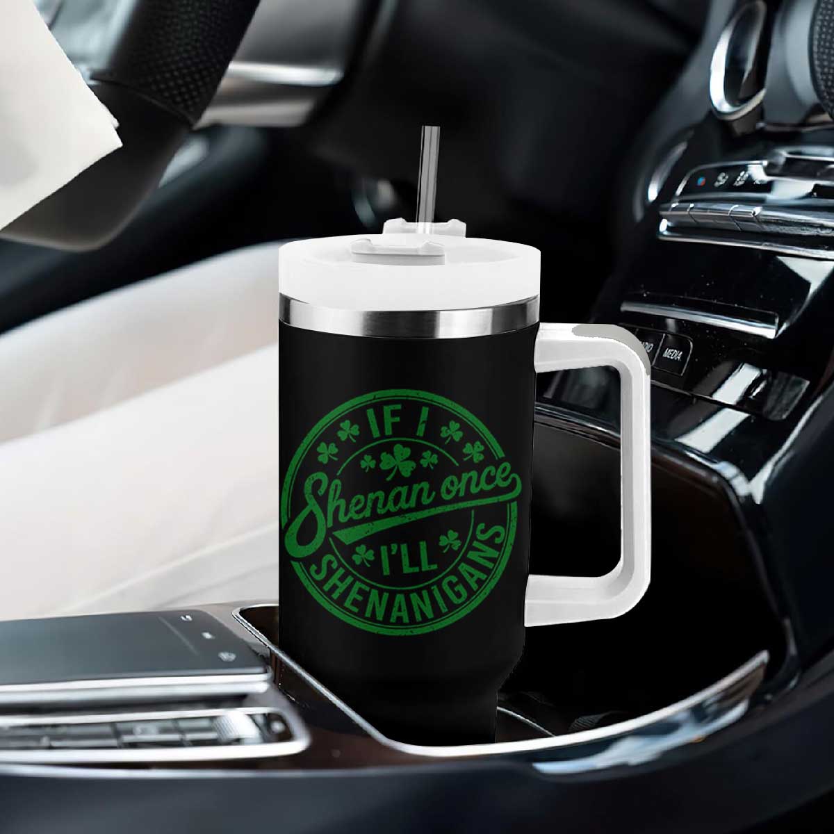 Funny St Patricks Day If I Shenan Once I Will Shenanigan Tumbler With Handle TS11 Print Your Wear