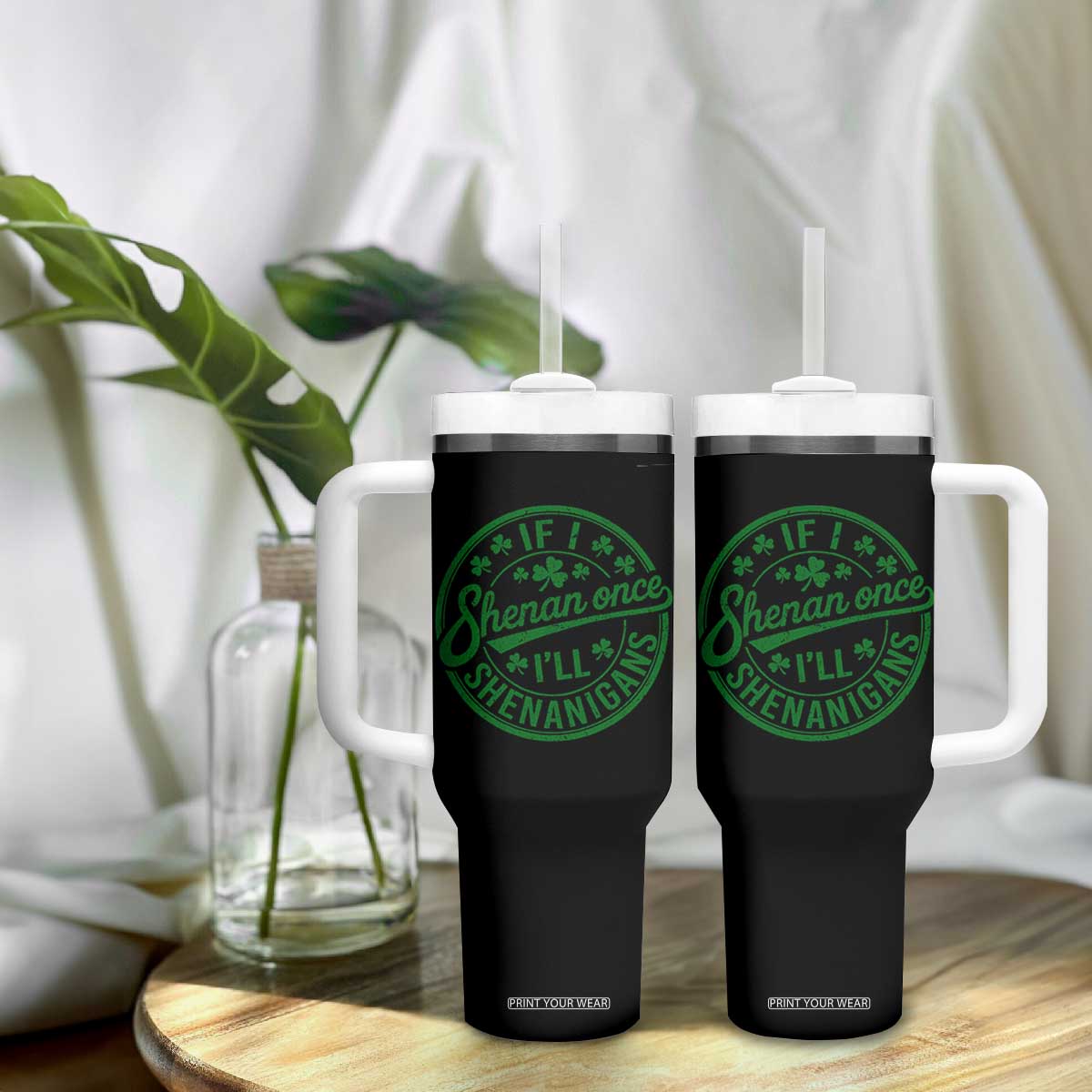 Funny St Patricks Day If I Shenan Once I Will Shenanigan Tumbler With Handle TS11 Print Your Wear