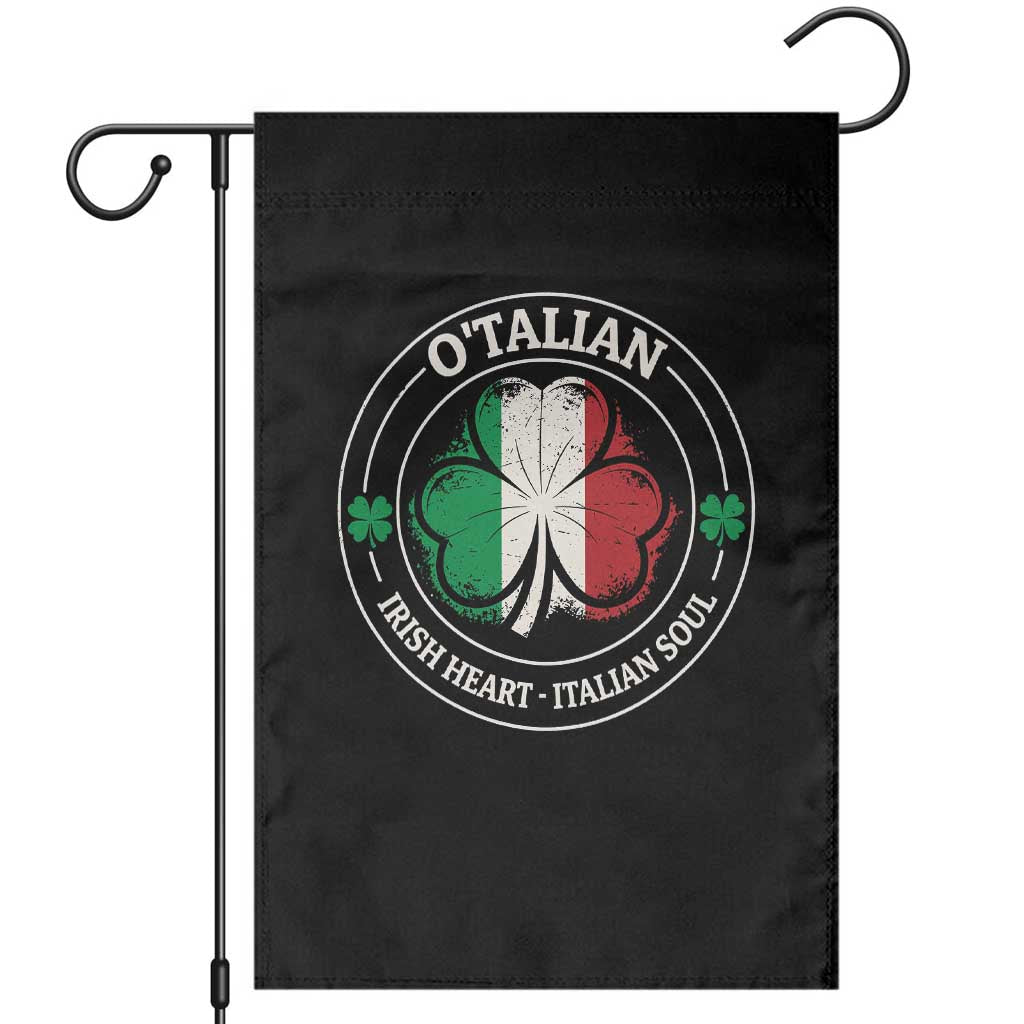 Irish Italian Pride Garden Flag O'Talian Irish Heart Italian Soul St Patricks Day TS11 Black Print Your Wear