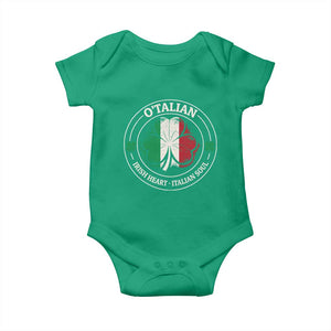 Irish Italian Pride Baby Onesie O'Talian Irish Heart Italian Soul St Patricks Day TS11 Irish Green Print Your Wear
