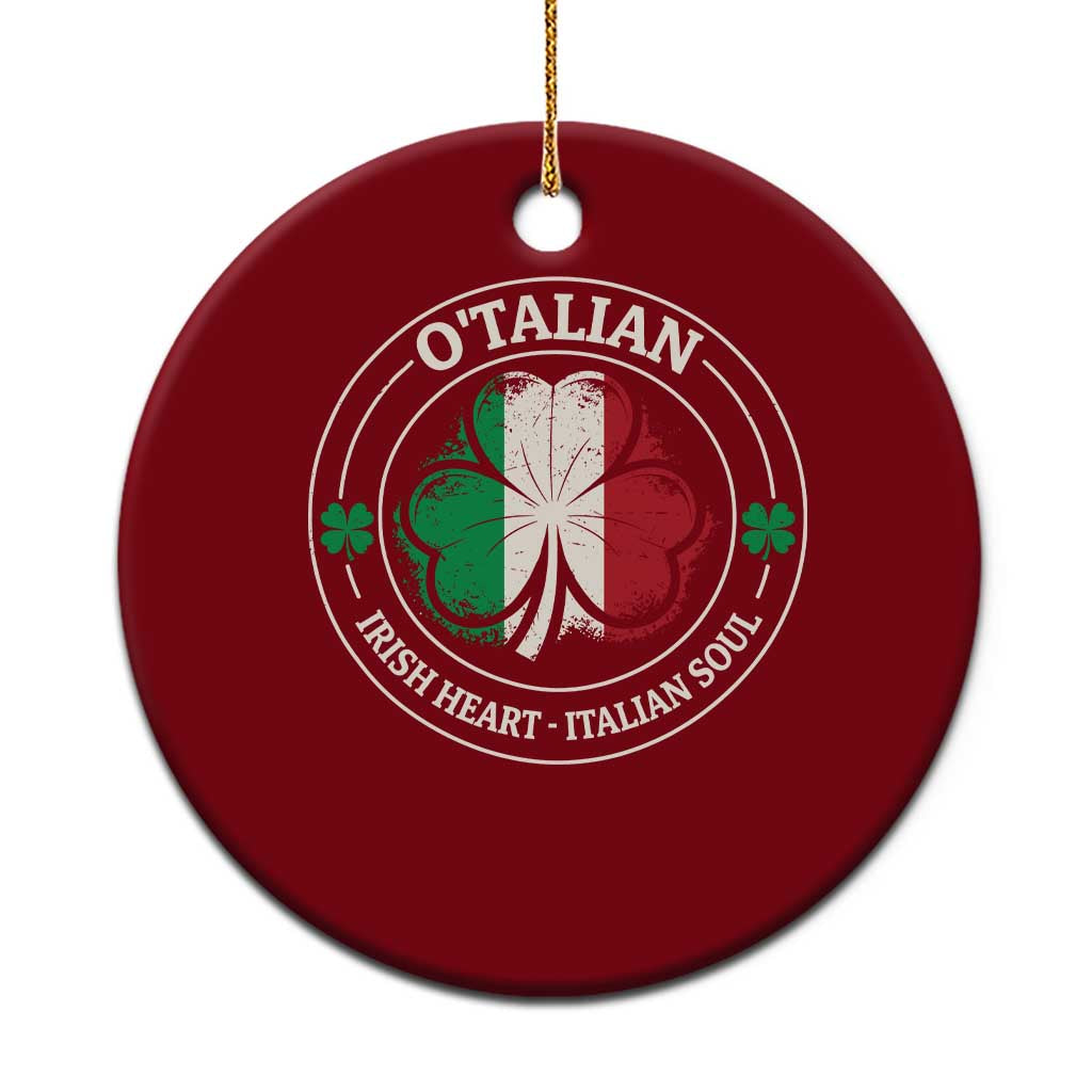 Irish Italian Pride Ceramic Ornament O'Talian Irish Heart Italian Soul St Patricks Day TS11 1pc Red Print Your Wear