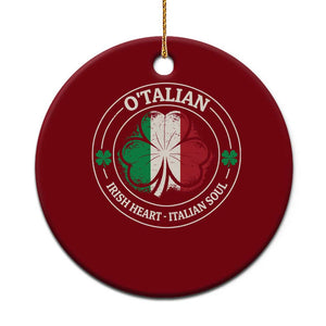 Irish Italian Pride Ceramic Ornament O'Talian Irish Heart Italian Soul St Patricks Day TS11 1pc Red Print Your Wear